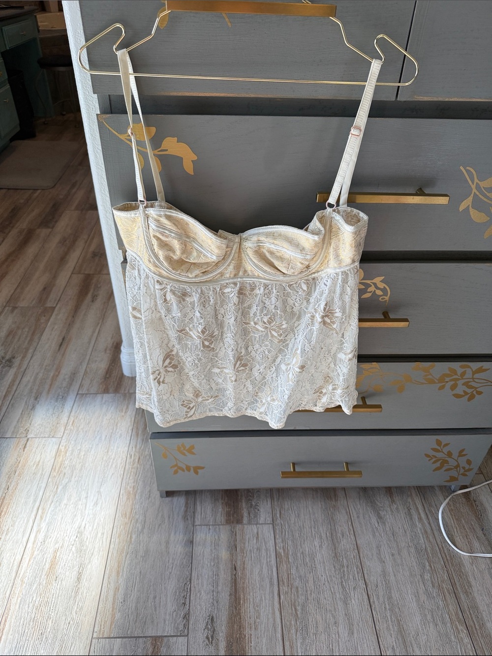 Dolce & Gabbana Ivory Lace Bustier Slip Top